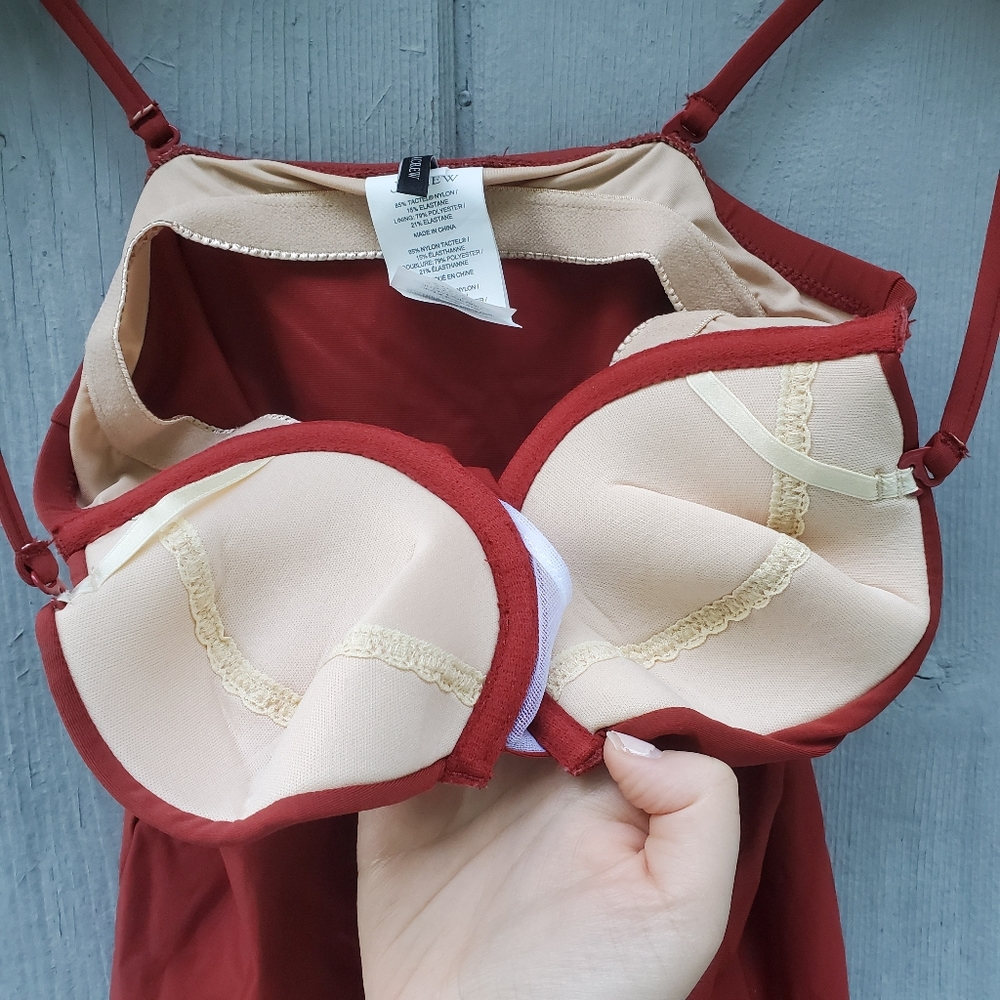 HP🎉 J. Crew Underwire Tankini Swim Top Rust Sz 0 - Picture 9 of 12